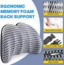 Thumbnail 2 de Aipwerer Coussin lombaire mémoire noir pour voiture 💺