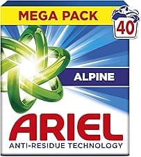 Ariel Lessive Poudre Dissolution Rapide 2.2kg, 40 lavages, Alpine ⚙️