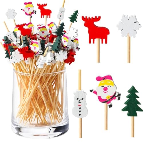 Bekeify Noël Cocktail Sticks 200 pièces 🍷