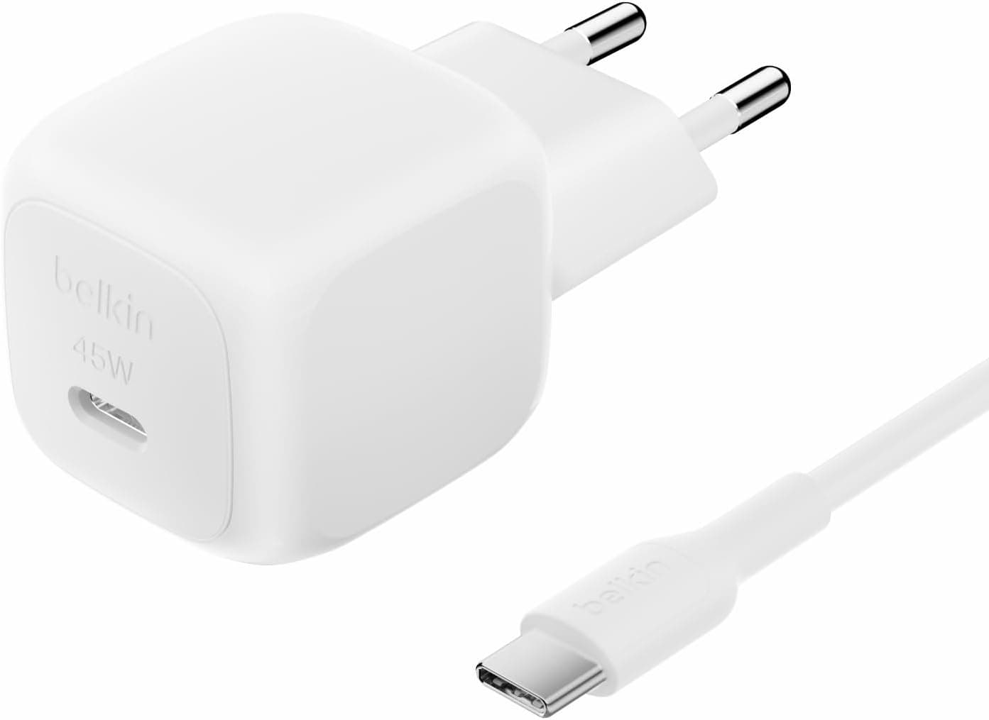 Belkin Chargeur Secteur Compact 45 W USB-C vers USB-C pour iPhone, Galaxy et iPad 📱