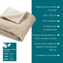 Thumbnail 6 de Beurer HD 80 couverture chauffante en velours côtelé beige 180x130 📺