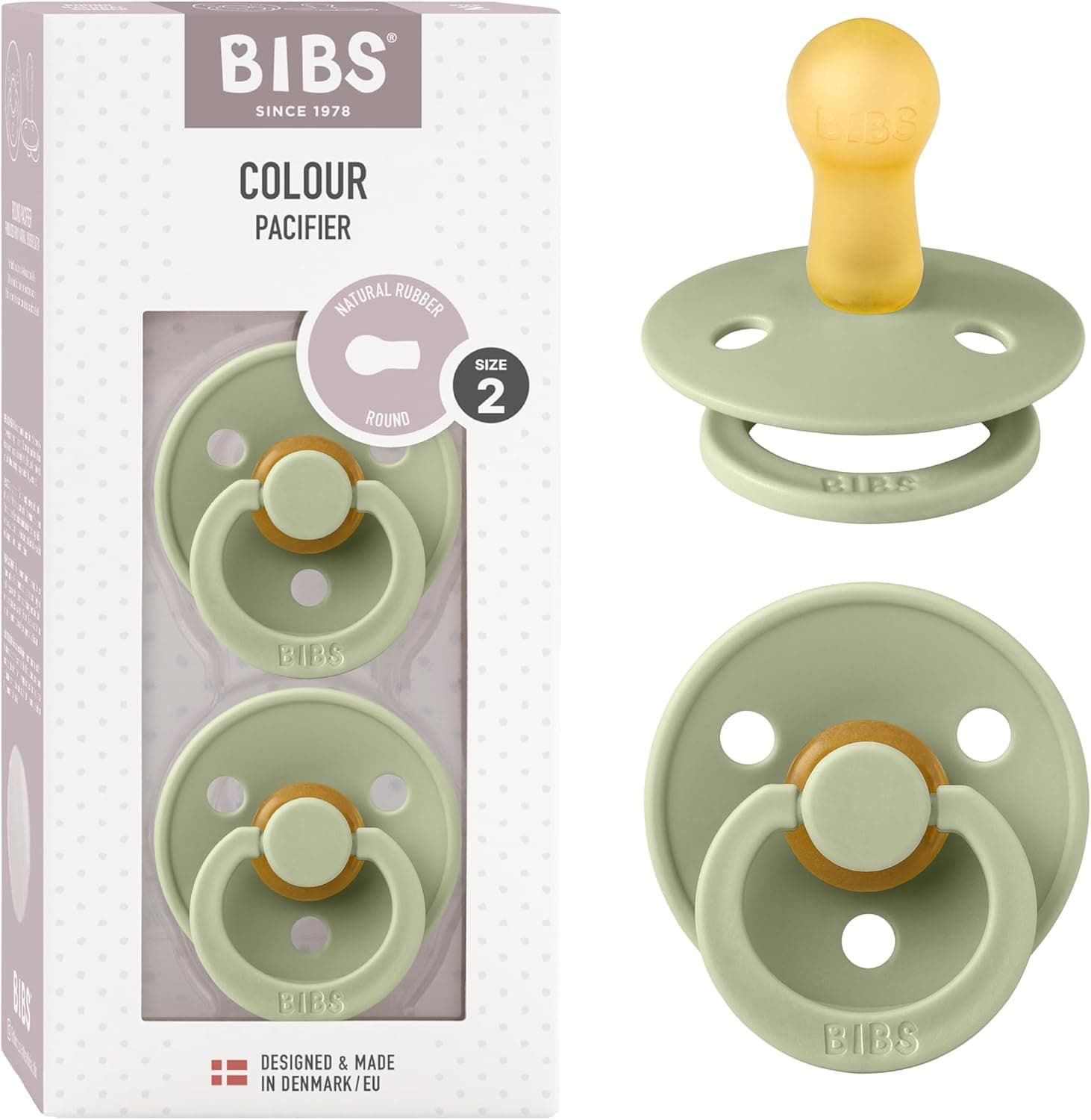 BIBS Colour tétine ronde 6+ mois — lot de 2 🍼