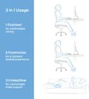 Thumbnail 3 de bonmedico Repose-pieds ergonomique avec housse lavable Noir 🪑