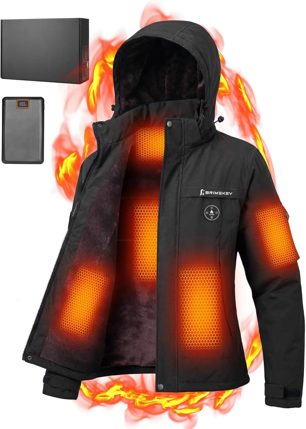 Brimekey Veste chauffante femme 20 000 mAh, 6 zones ⛷️