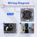 Thumbnail 5 de BSEED Interrupteur mural 10 A avec voyant LED 📱