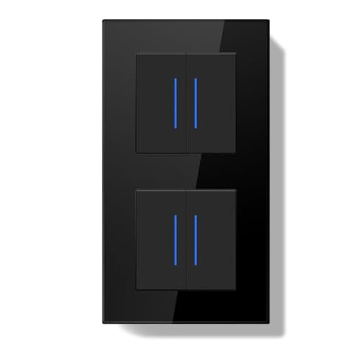 BSEEDLIFE Double Interrupteur Mural avec LED ⚡