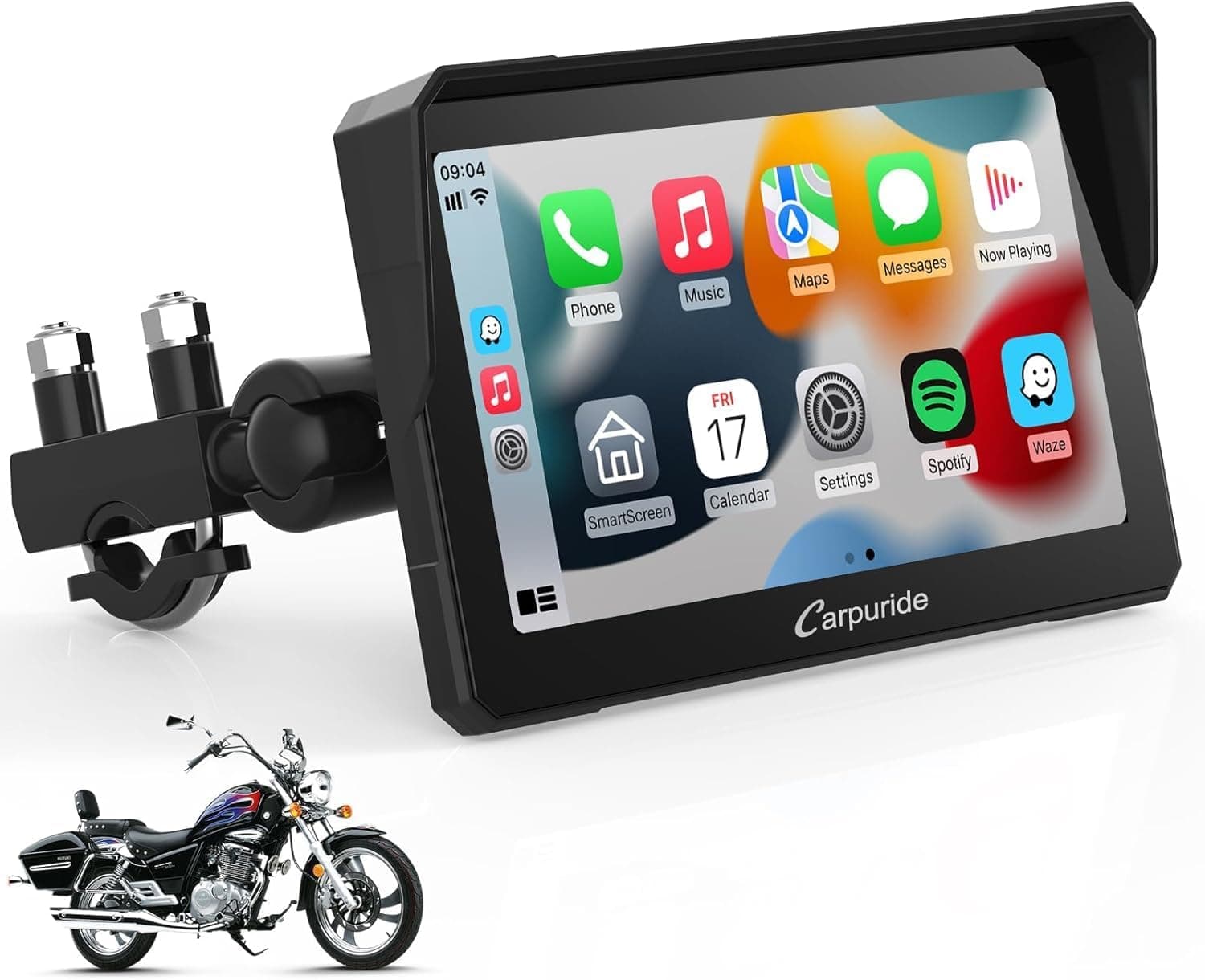 Carpuride W702 écran GPS moto 7" avec CarPlay sans fil 📱