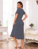 Thumbnail 4 de Chemise de nuit Litherday femme coton rayé ⌚