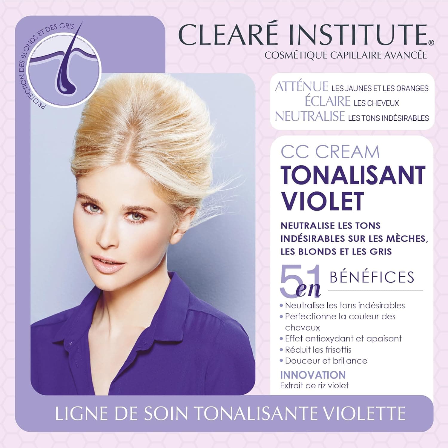 Clearé Institute CC Crème Matifiante Violette 200 ml 💄