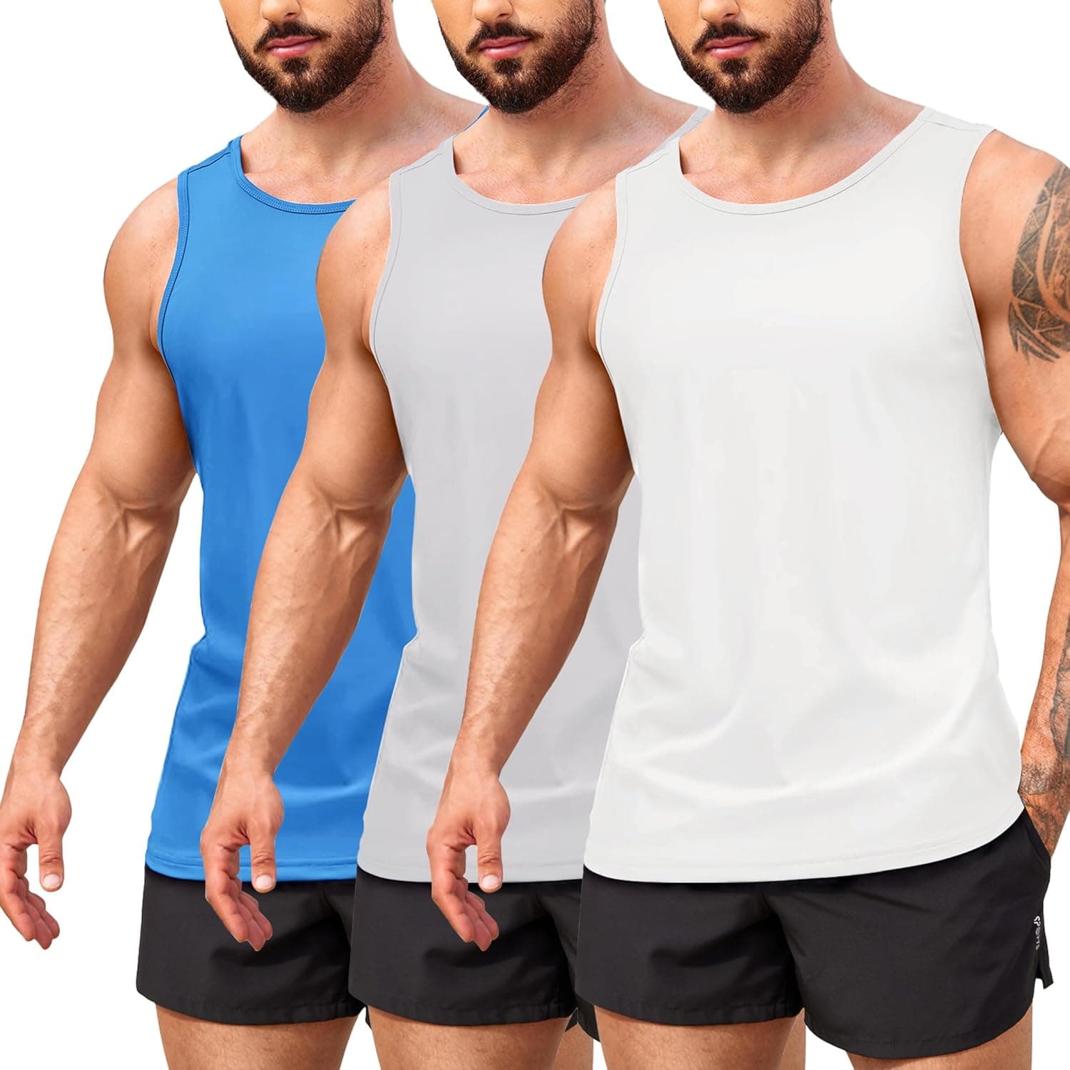 COOFANDY Débardeurs Homme – Lot de 3 gilets sport ⌚