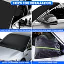 Thumbnail 4 de Couverture pare-brise CHWNIBAY, anti-givre, 220x140 cm 📷