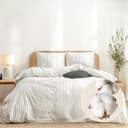 Thumbnail principal de Dreamzie Housse de couette 260×240 coton rayé avec fermeture éclair 🛏️