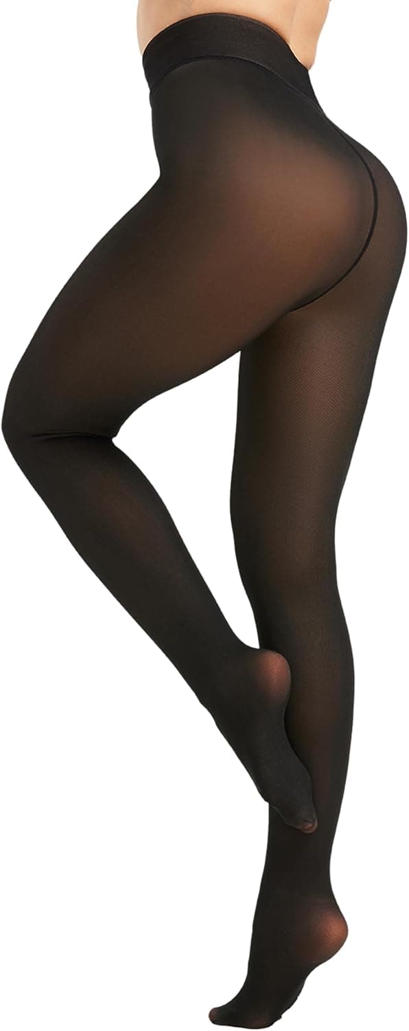 DUCMODA Collants thermiques doublés en polaire, taille haute 📷
