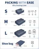 Thumbnail 6 de ECOHUB Organisateur Valise Packing Cubes 6 Pièces Gris 📦