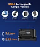Thumbnail 2 de EOIWUY Lampe frontale LED 350 lm, rechargeable, étanche ⛺