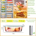 Thumbnail 1 de ERUIV Boîte de conservation verre 4 pièces 2260 ml ⚙️