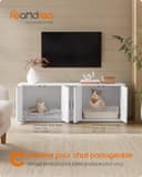 Thumbnail 1 de Feandrea Cache-Litière pour 2 chats, meuble blanc ⚙️