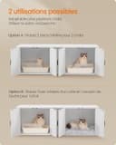 Thumbnail 2 de Feandrea Cache-Litière pour 2 chats, meuble blanc ⚙️