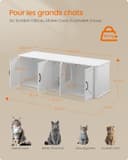 Thumbnail 4 de Feandrea Cache-Litière pour 2 chats, meuble blanc ⚙️