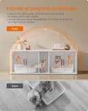 Thumbnail 5 de Feandrea Cache-Litière pour 2 chats, meuble blanc ⚙️