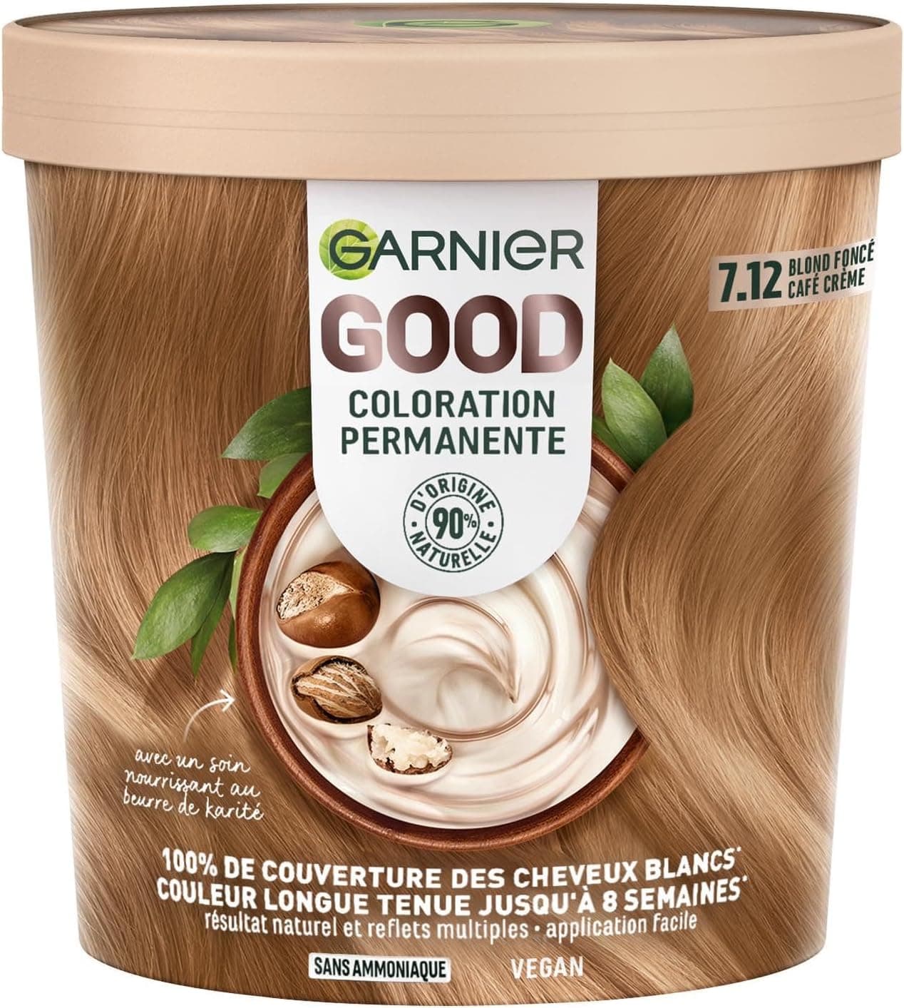 Garnier 7.12 Coloration permanente blond foncé café crème, sans ammoniaque 🎨