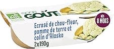 GOOD GOÛT Écrasé de chou-fleur, pomme de terre et colin d'Alaska pour bébé à partir de 8 mois 🥣