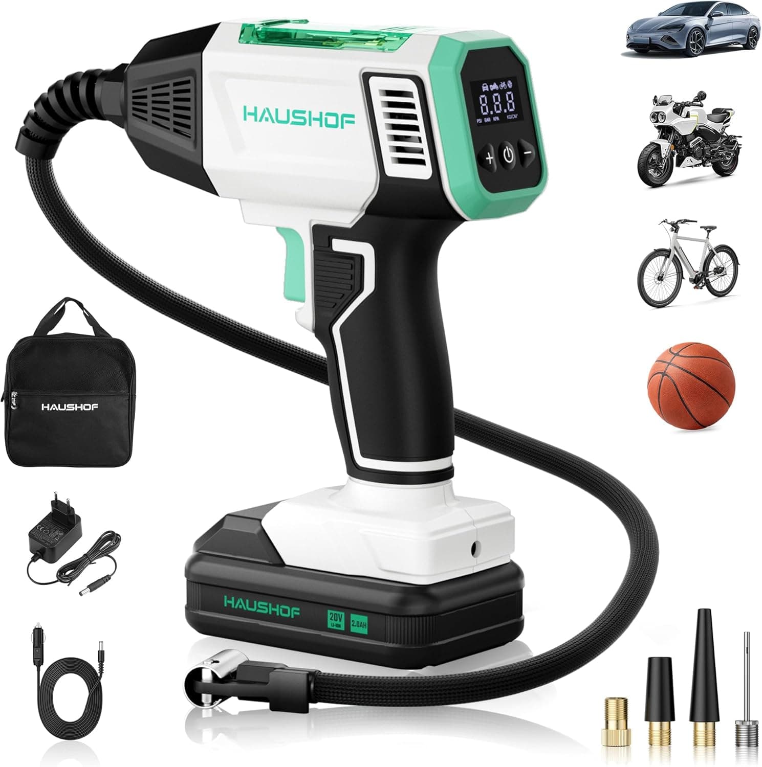 HAUSHOF Gonfleur électrique sans fil 150 PSI pour voiture 🚗