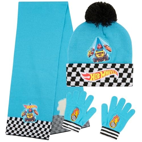 Hot Wheels Ensemble hiver garçon, bonnet, écharpe, gants 🎒