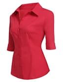 Thumbnail 1 de Hotouch Chemisier Femme Coton Manches Courtes ⚙️