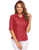 Thumbnail 3 de Hotouch Chemisier Femme Coton Manches Courtes ⚙️