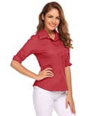 Thumbnail 4 de Hotouch Chemisier Femme Coton Manches Courtes ⚙️