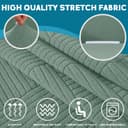 Thumbnail 3 de Housse canapé 3 places YSTELLAA avec accoudoirs vert clair ⌚