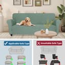 Thumbnail 5 de Housse canapé 3 places YSTELLAA avec accoudoirs vert clair ⌚