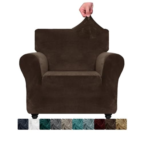 Housse de chaise CHELZEN velours, 1 place 🛋️