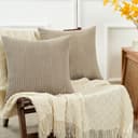 Thumbnail 2 de Housse coussin 50x50 velours taupe, lot de 2 🛋️