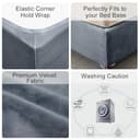 Thumbnail 1 de Housse de lit DUJUIKE en velours, grise, 200–210 cm 🛏️