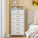 Thumbnail principal de Hzuaneri Commode Chambre 6 tiroirs pliables blanc 📦