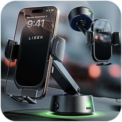LISEN Support Ventouse Téléphone Voiture ⚡