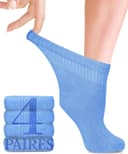 Thumbnail principal de Lot de 4 chaussettes diabète en bambou cheville 🧦