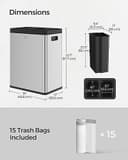 Thumbnail 5 de Lot de 2 poubelles SONGMICS 2 L pour déchets 📦