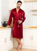 Thumbnail 1 de Lovasy Peignoir Homme Satin à manches longues ⚙️