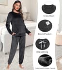 Thumbnail 2 de Lovasy Pyjama en Polaire femme, ensemble chaud avec poches ⚙️