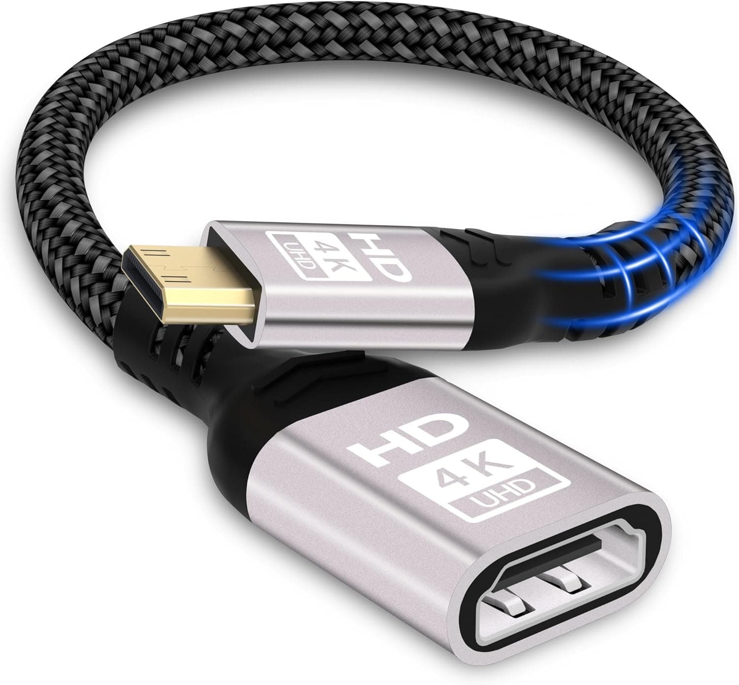 Mini HDMI vers HDMI 4K@60HZ câble tressé pour appareils 📷