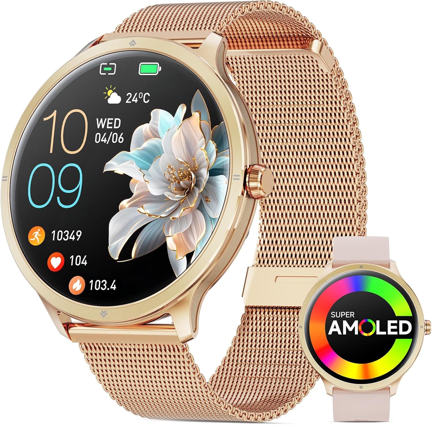 Montre connectée 1,75" HD avec double bracelet ⌚