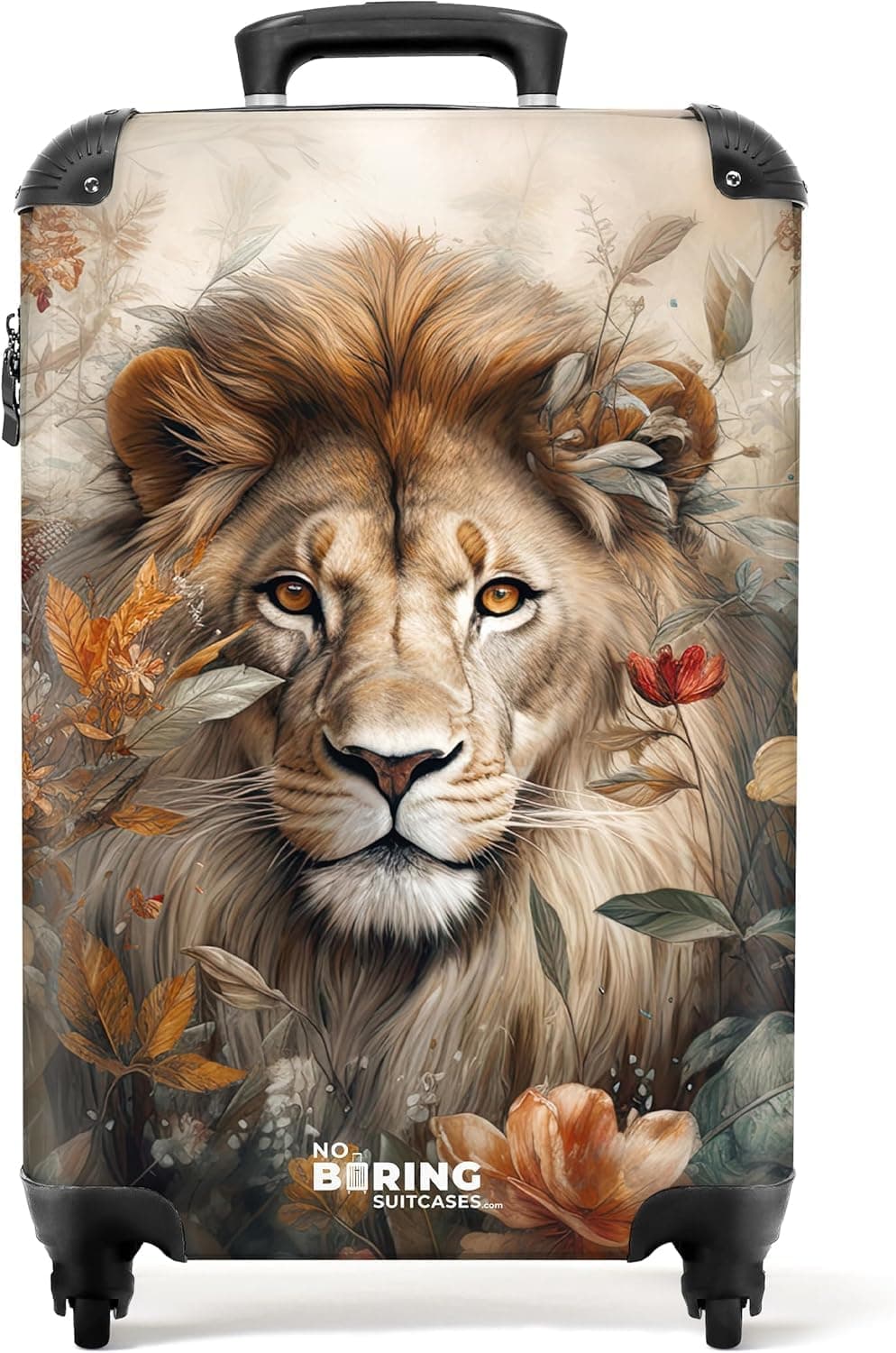 NoBoringSuitcases.com Valise cabine 55x35x25cm Lion Marron 📦