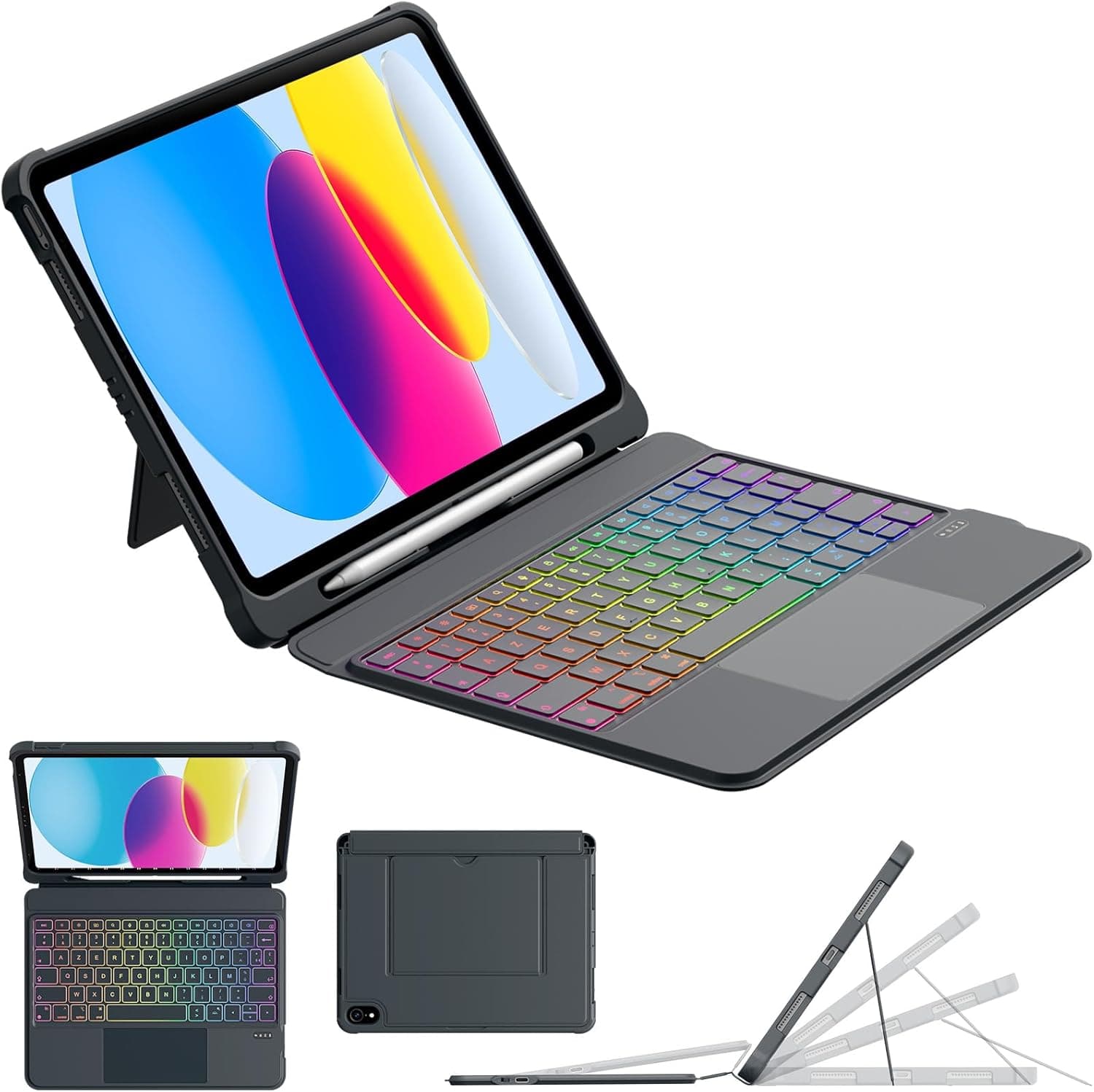 Nuflaz Clavier iPad 10e Génération & iPad 11" AZERTY RGB ⌁