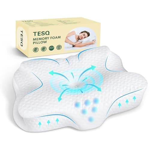 Oreiller TESQ ergonomique 2 en 1, 60 x 40 x 9 cm ⌚