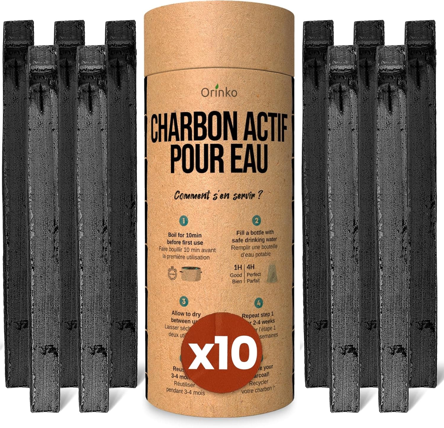 ORINKO Binchotan Bio – Filtration puissante 1L 📷