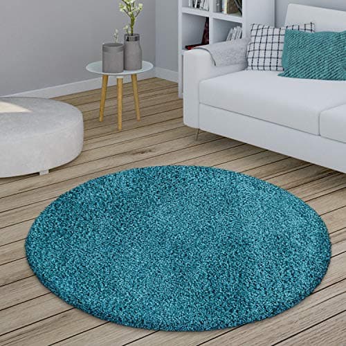 Paco Home Tapis de salon rond 200 cm, turquoise ⚙️