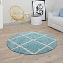 Thumbnail 6 de Paco Home tapis salon shaggy turquoise 150 cm ⚙️